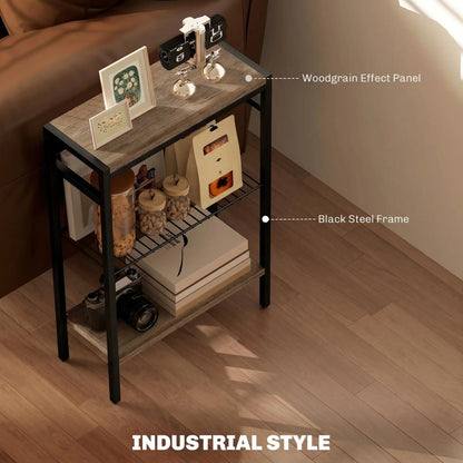 HOMCOM Three Shelf Industrial Side Table Additional View 5