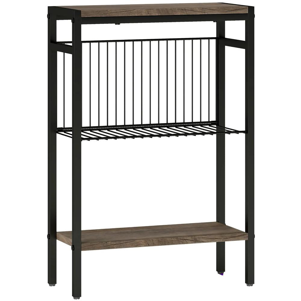 HOMCOM Three Shelf Industrial Side Table