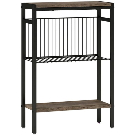HOMCOM Three Shelf Industrial Side Table
