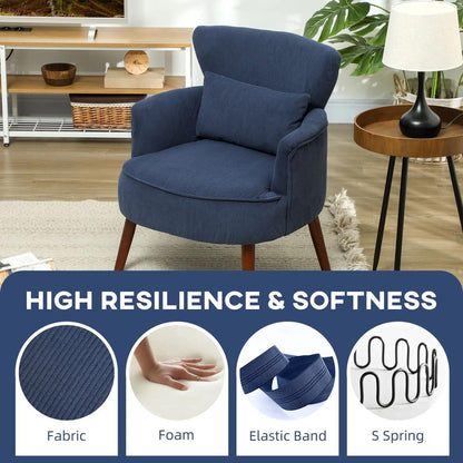 HOMCOM Corduroy Retro Accent Chair Additional View 15