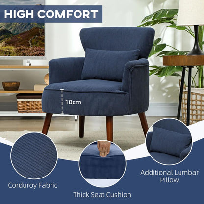 HOMCOM Corduroy Retro Accent Chair Additional View 16