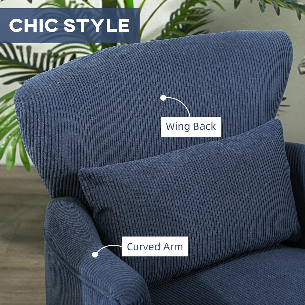 HOMCOM Corduroy Retro Accent Chair Additional View 17