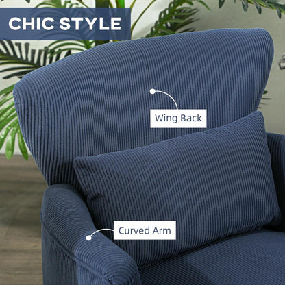 HOMCOM Corduroy Retro Accent Chair Additional View 17