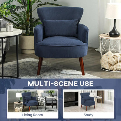 HOMCOM Corduroy Retro Accent Chair Additional View 19