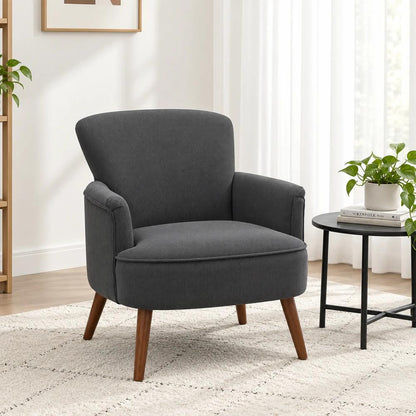 HOMCOM Corduroy Retro Accent Chair Additional View 2