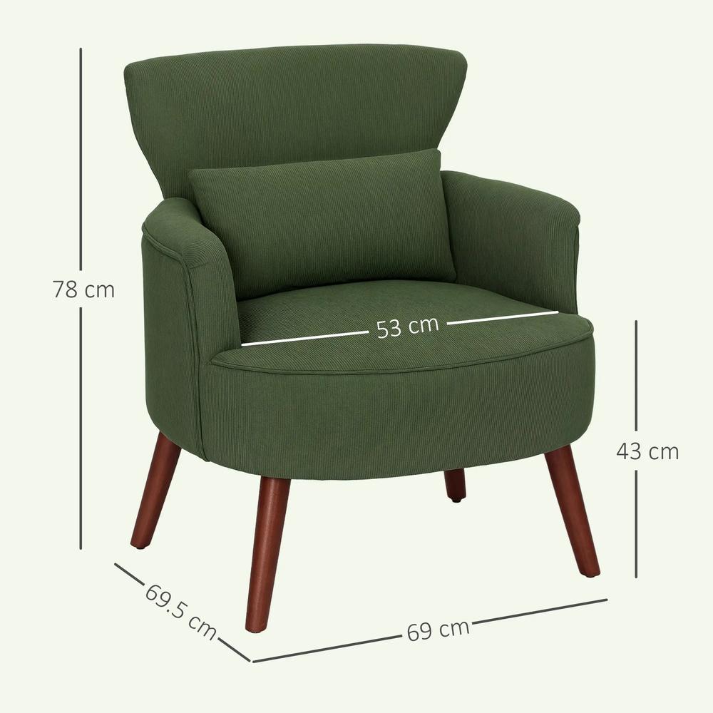 HOMCOM Corduroy Retro Accent Chair Additional View 25