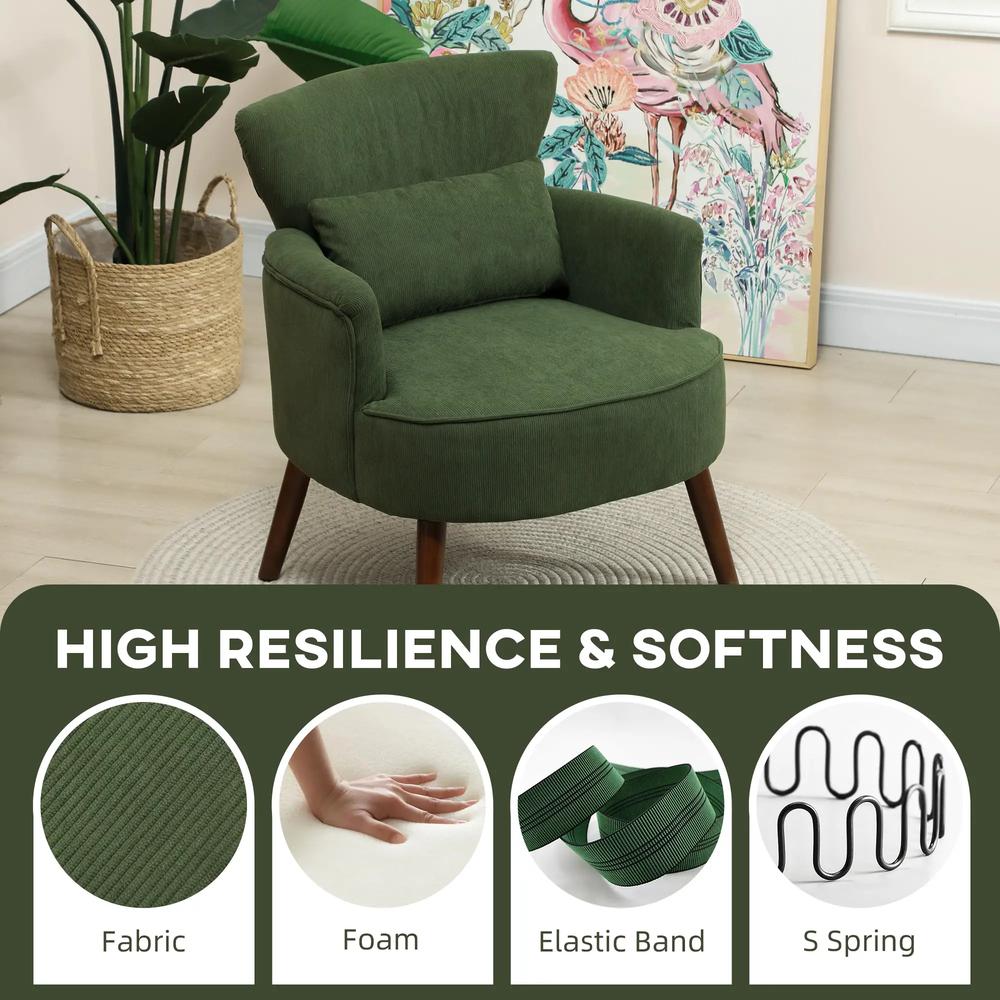 HOMCOM Corduroy Retro Accent Chair Additional View 26