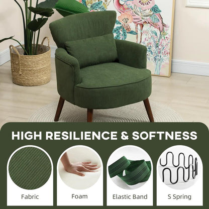 HOMCOM Corduroy Retro Accent Chair Additional View 26