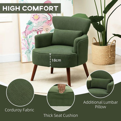 HOMCOM Corduroy Retro Accent Chair Additional View 27