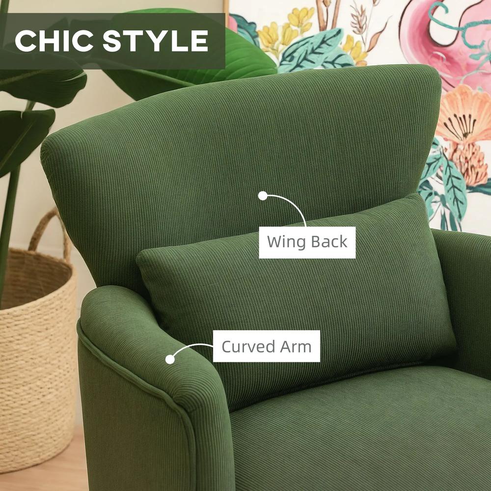 HOMCOM Corduroy Retro Accent Chair Additional View 28