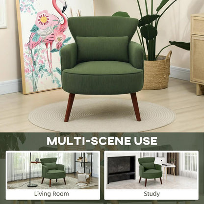 HOMCOM Corduroy Retro Accent Chair Additional View 30