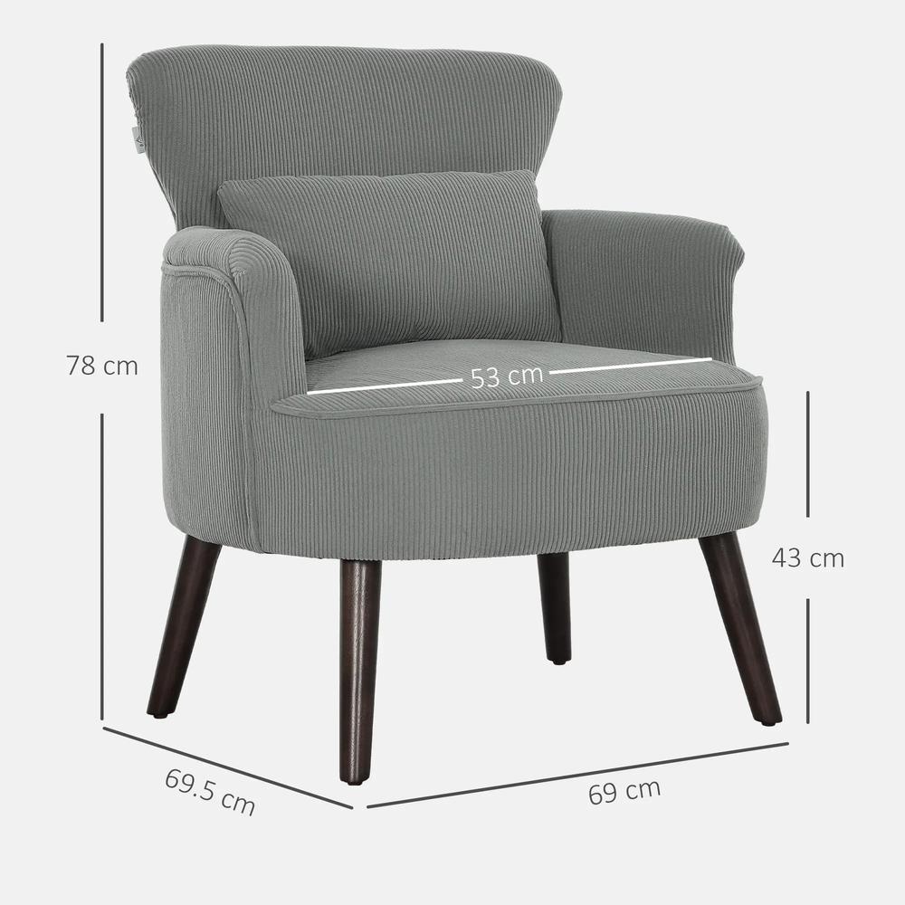 HOMCOM Corduroy Retro Accent Chair Additional View 36