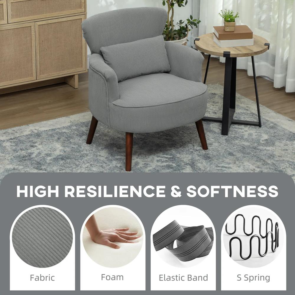 HOMCOM Corduroy Retro Accent Chair Additional View 37
