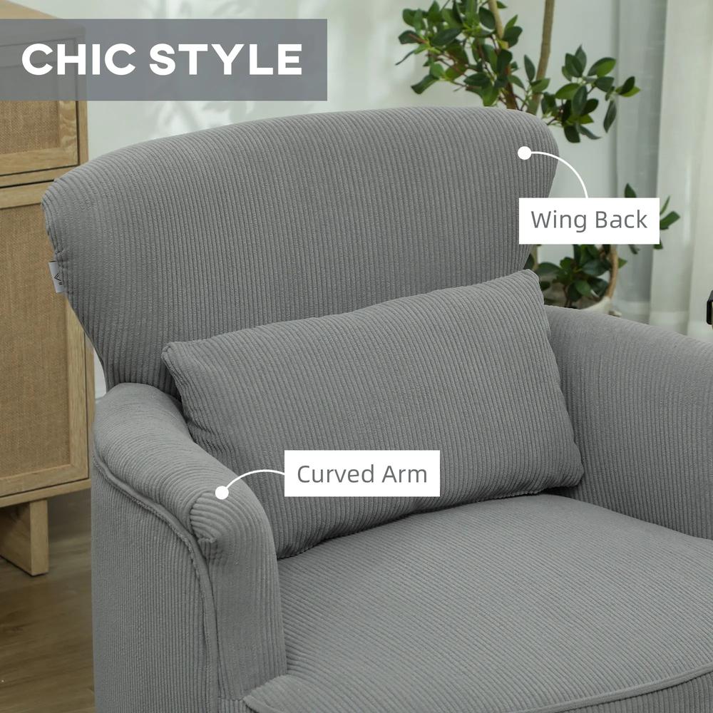 HOMCOM Corduroy Retro Accent Chair Additional View 39