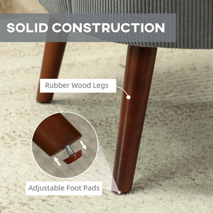 HOMCOM Corduroy Retro Accent Chair Additional View 40