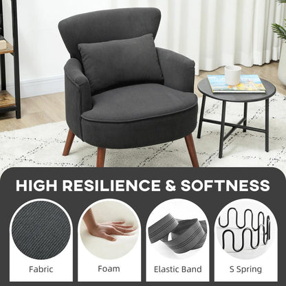 HOMCOM Corduroy Retro Accent Chair Additional View 4