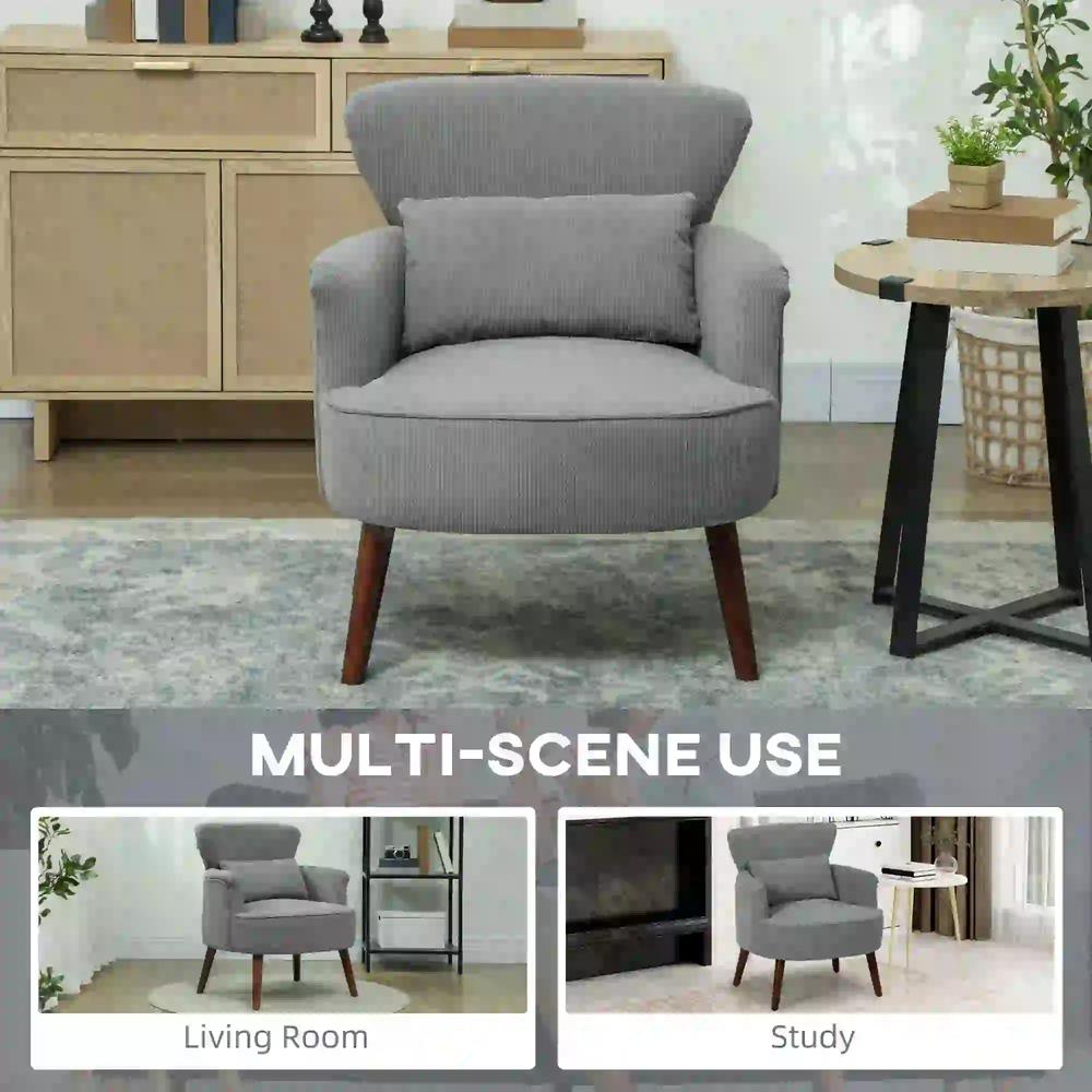 HOMCOM Corduroy Retro Accent Chair Additional View 41