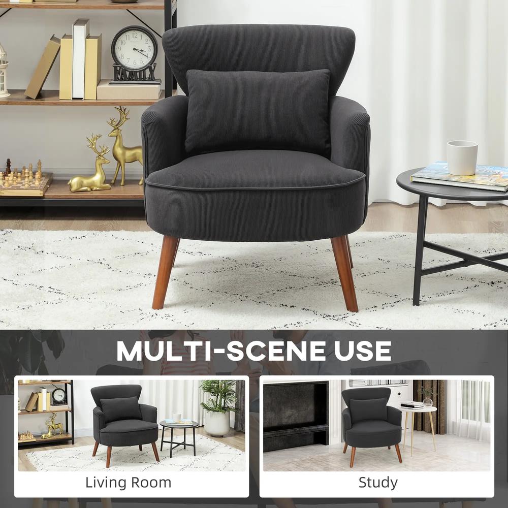 HOMCOM Corduroy Retro Accent Chair Additional View 8