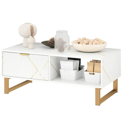 HOMCOM Elegant Marble Effect Storage Coffee Table Additional View 22