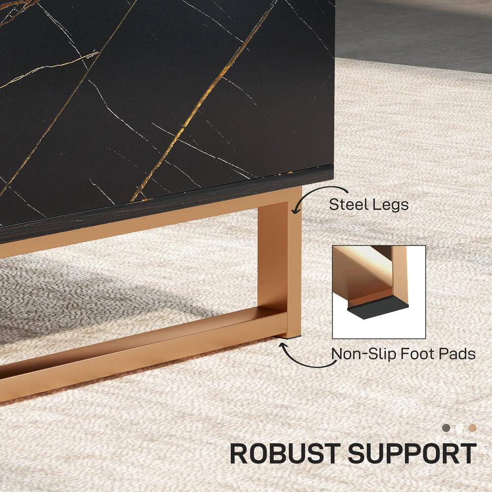 HOMCOM Elegant Marble Effect Storage Coffee Table Additional View 6