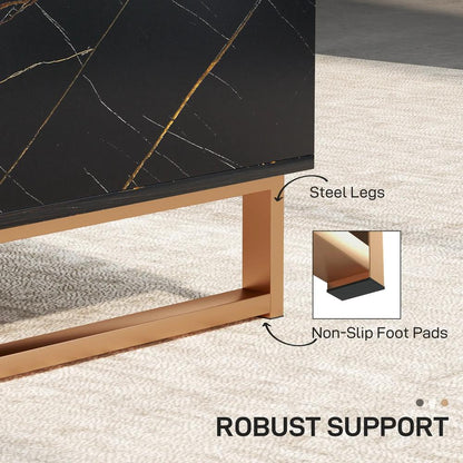 HOMCOM Elegant Marble Effect Storage Coffee Table Additional View 6