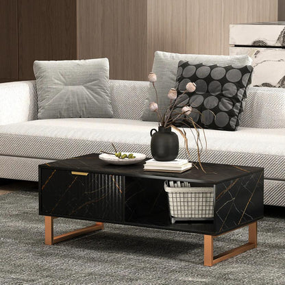 HOMCOM Elegant Marble Effect Storage Coffee Table Additional View 10