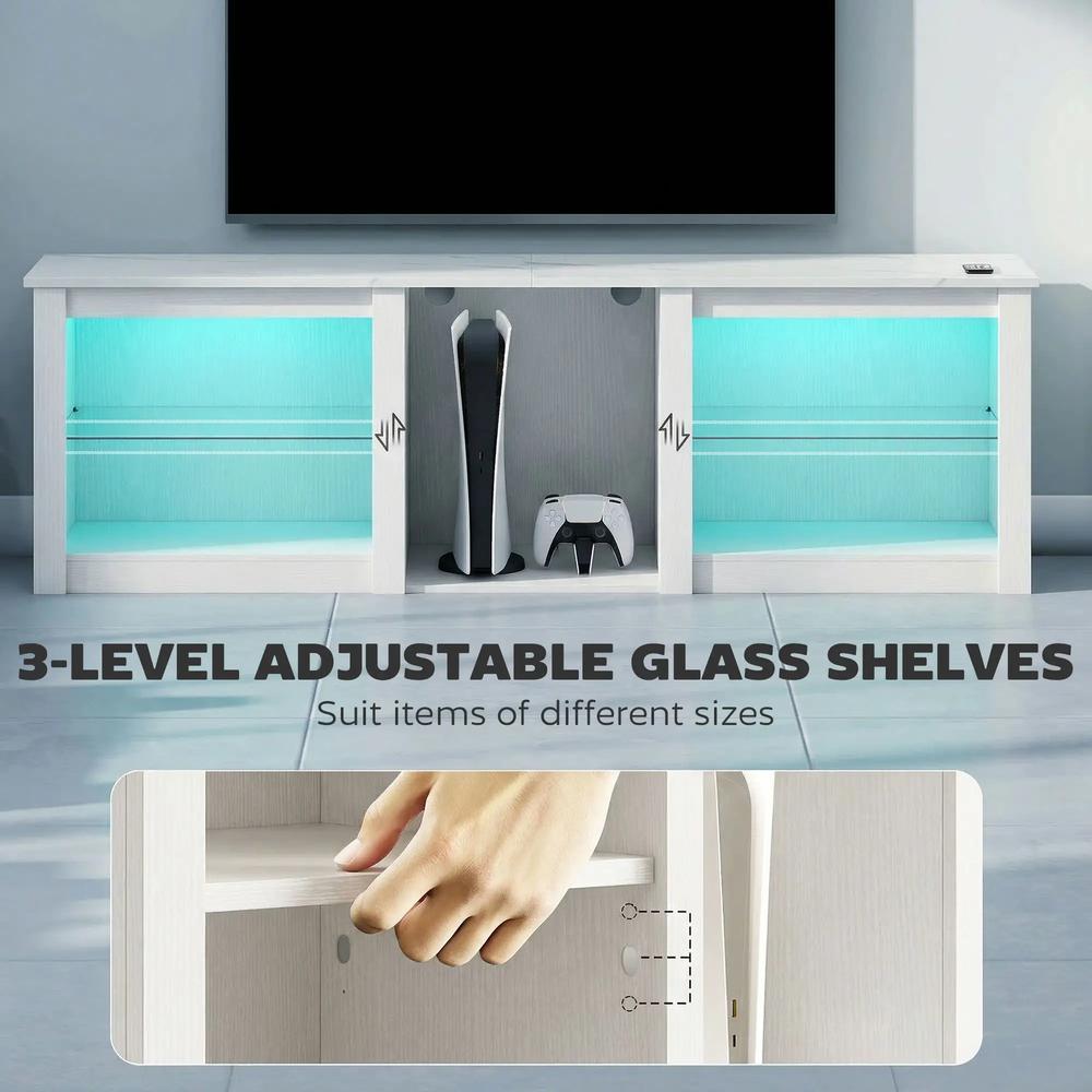 HOMCOM 70" TV Stand, with LED Lights and Storage Additional View 17