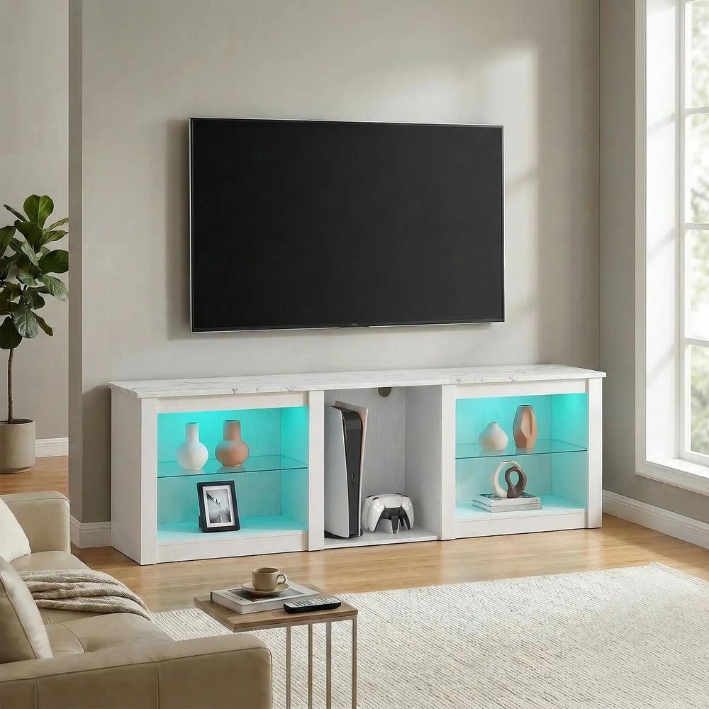 HOMCOM 70" TV Stand, with LED Lights and Storage Additional View 19