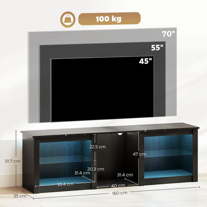 HOMCOM 70" TV Stand, with LED Lights and Storage Additional View 3