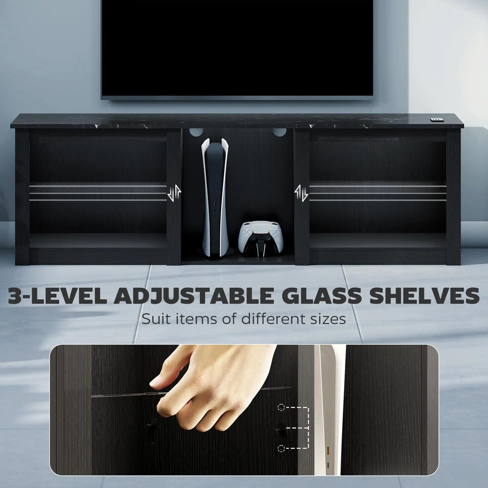 HOMCOM 70" TV Stand, with LED Lights and Storage Additional View 6