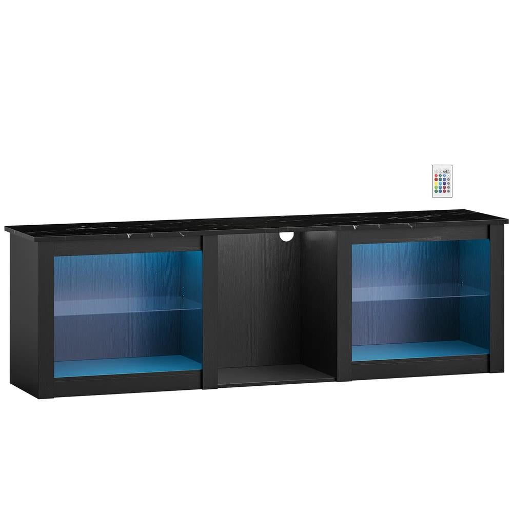HOMCOM 70" TV Stand, with LED Lights and Storage