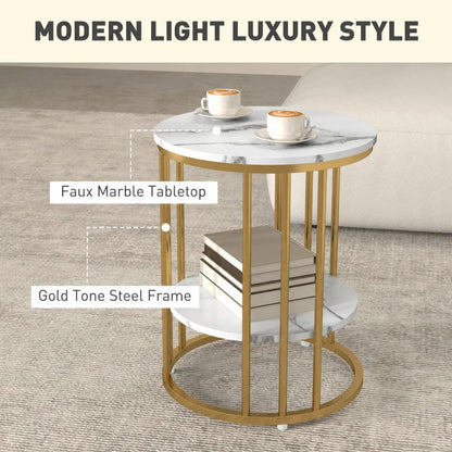 HOMCOM Set of Two Marble-Effect Coffee Tables Additional View 17