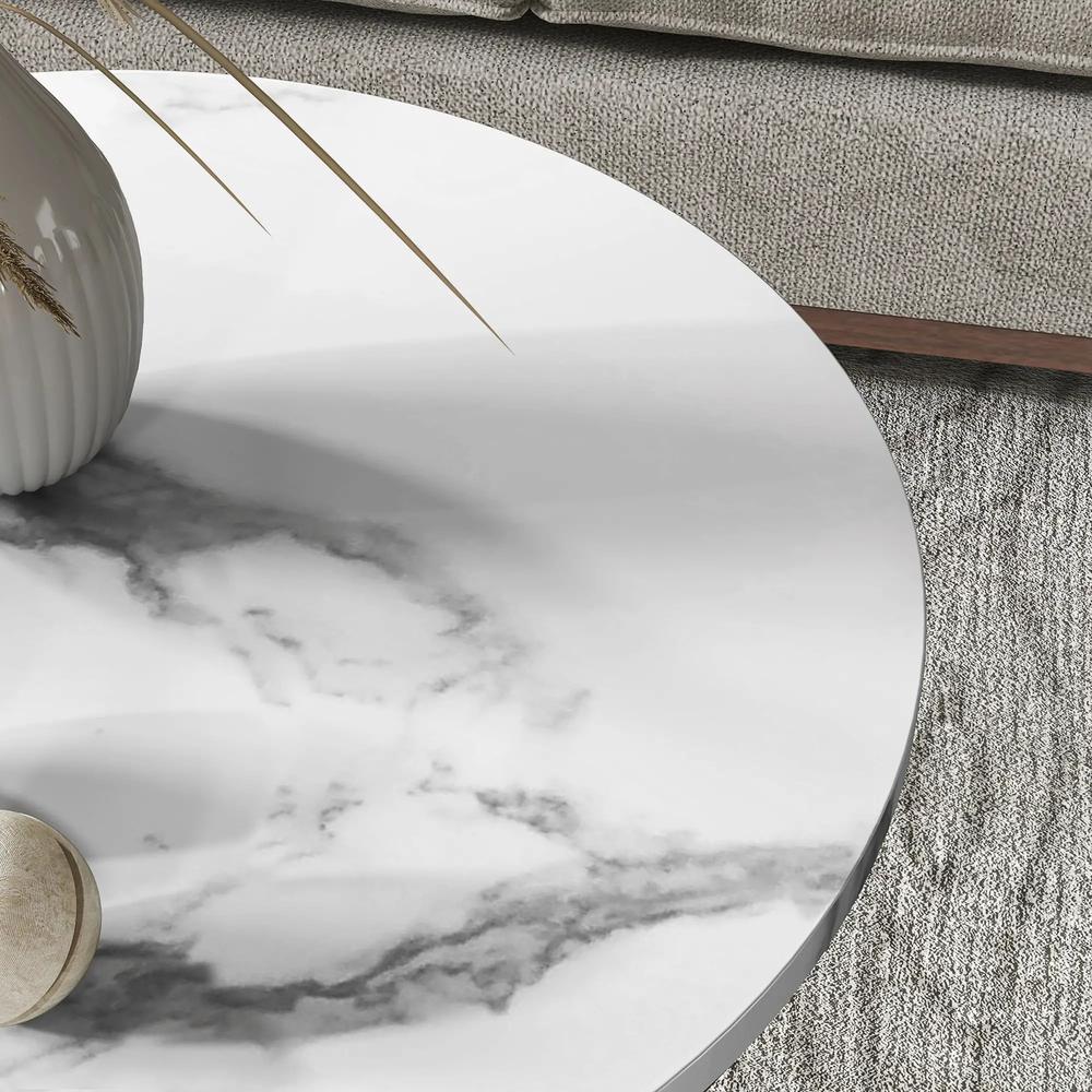 HOMCOM Set of Two Marble-Effect Coffee Tables Additional View 19