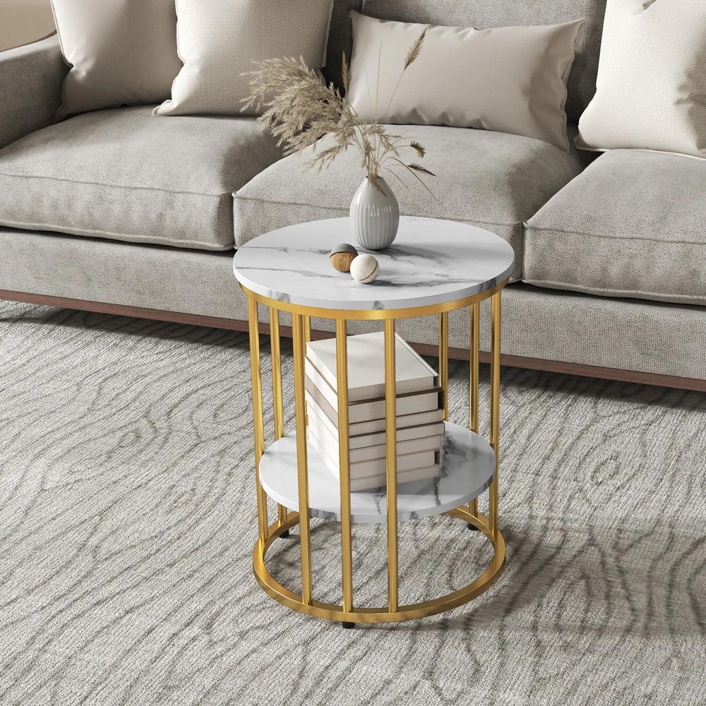HOMCOM Set of Two Marble-Effect Coffee Tables Additional View 20