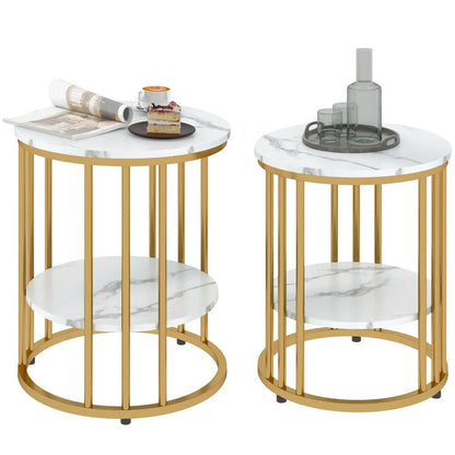 HOMCOM Set of Two Marble-Effect Coffee Tables Additional View 22