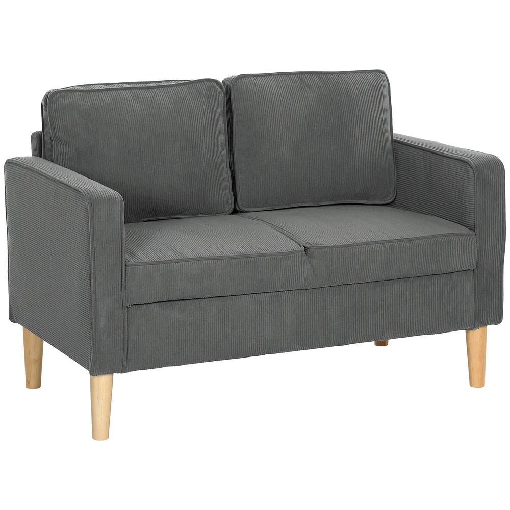 HOMCOM Small Two-Seater Corduroy Sofa Additional View 12