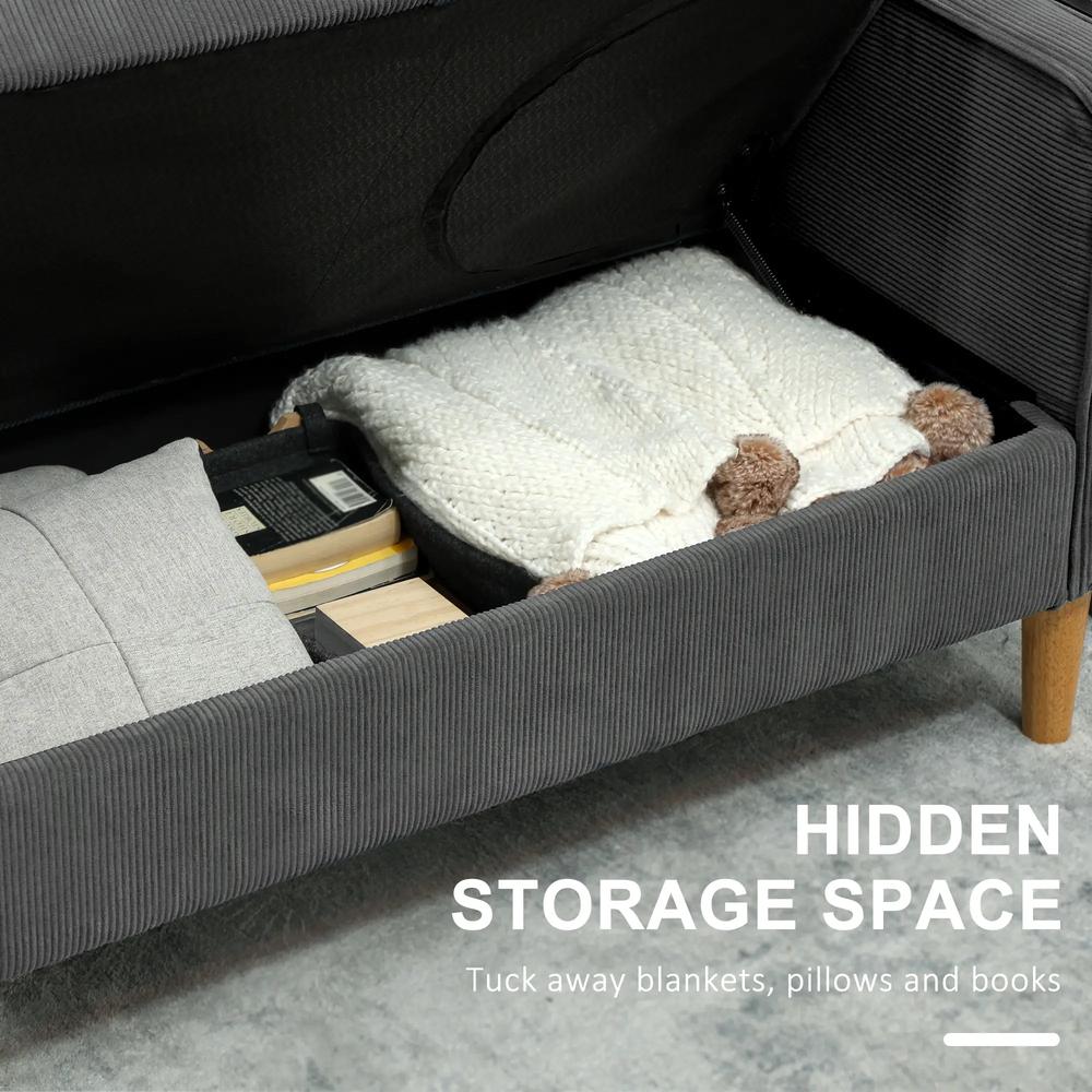 HOMCOM Small Two-Seater Corduroy Sofa Additional View 15