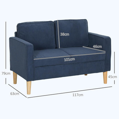 HOMCOM Small Two-Seater Corduroy Sofa Additional View 3
