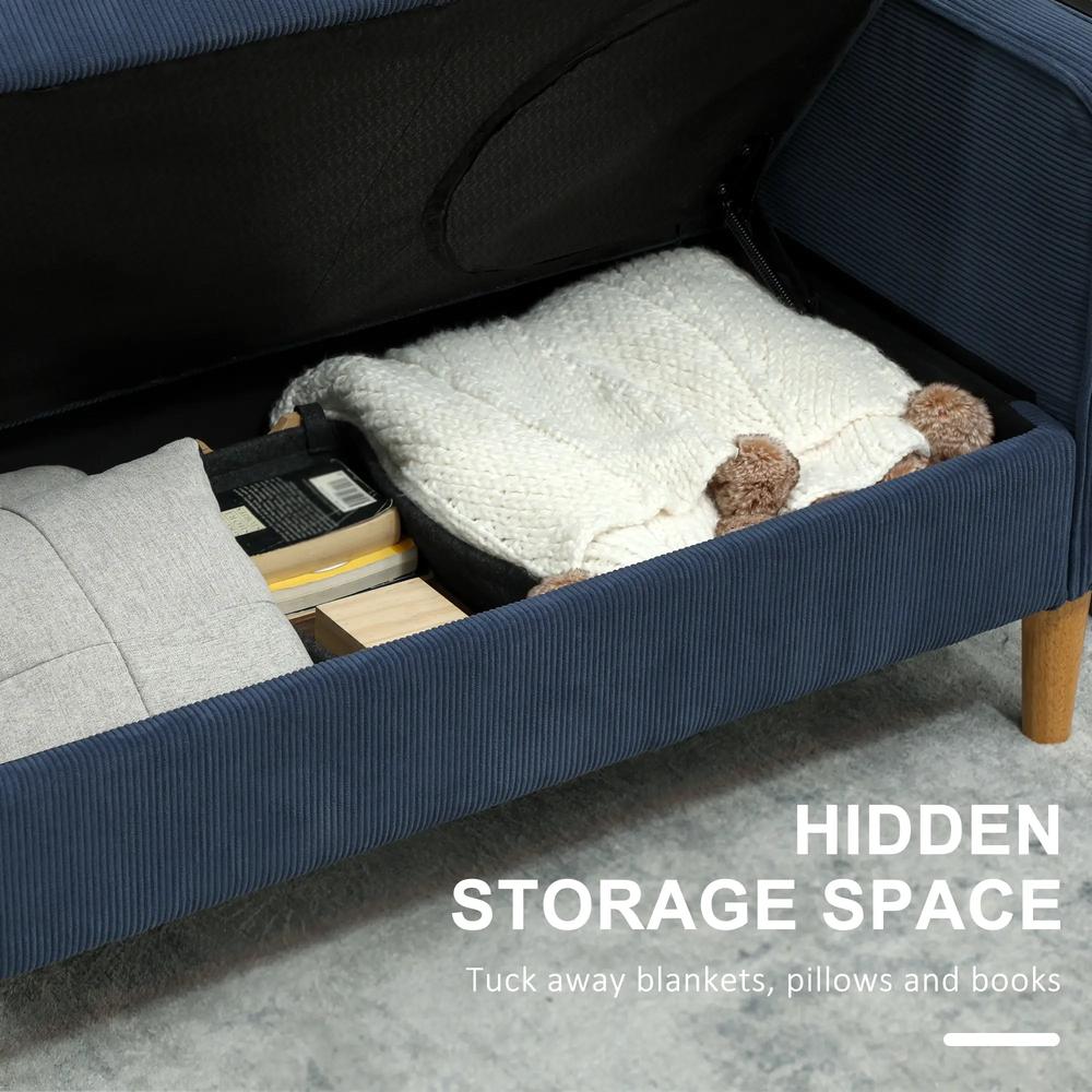 HOMCOM Small Two-Seater Corduroy Sofa Additional View 4
