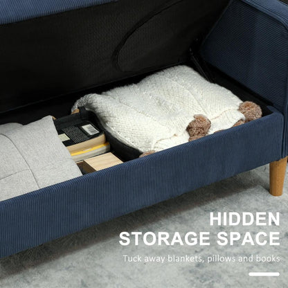 HOMCOM Small Two-Seater Corduroy Sofa Additional View 4
