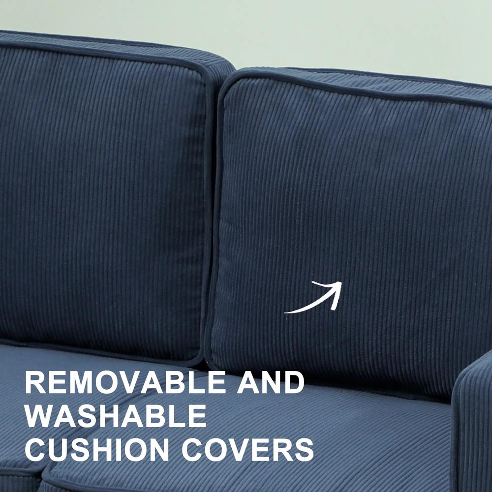HOMCOM Small Two-Seater Corduroy Sofa Additional View 6