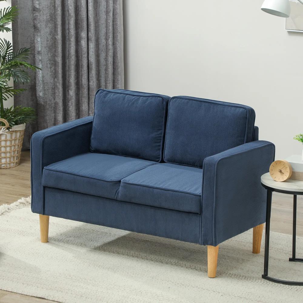 HOMCOM Small Two-Seater Corduroy Sofa Additional View 10