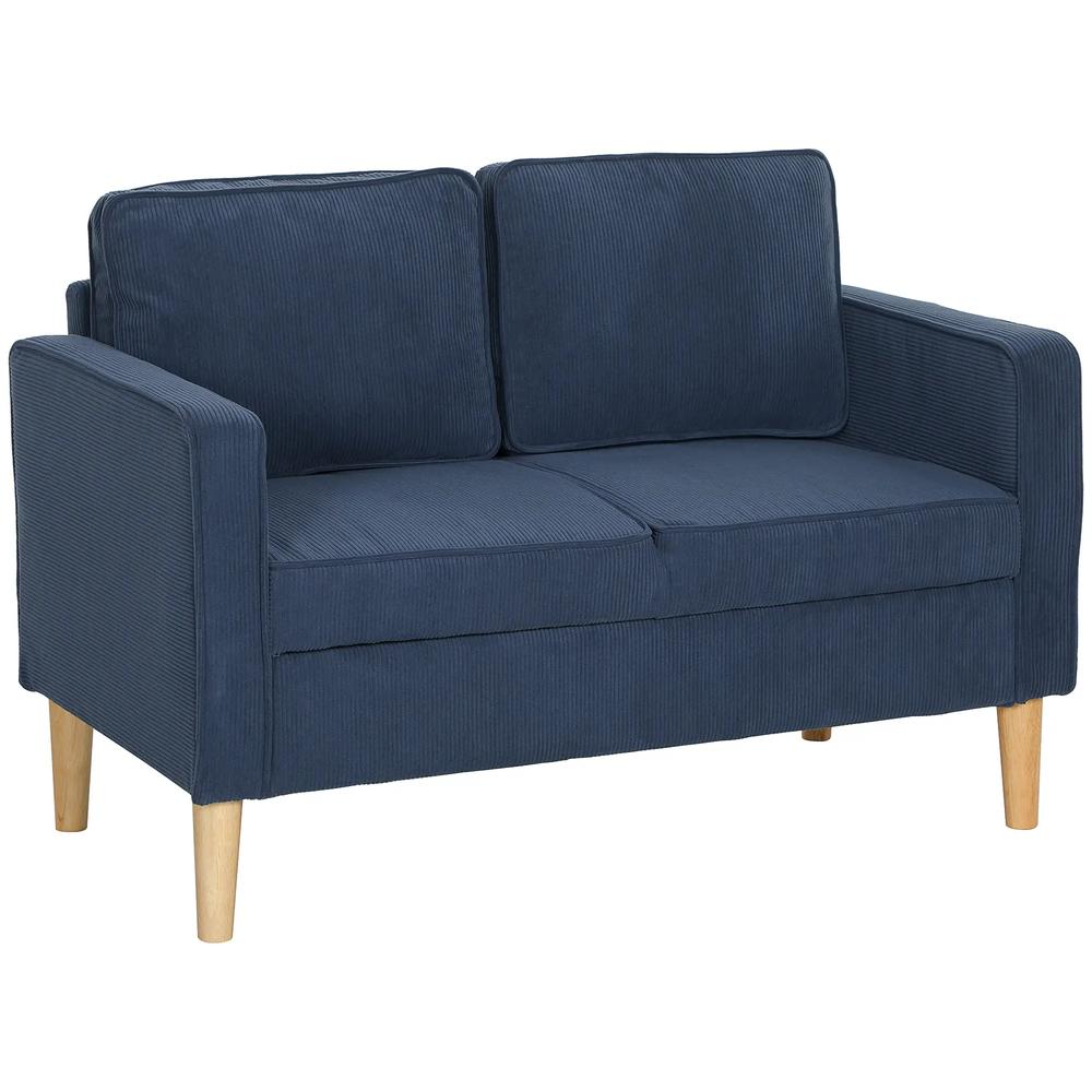 HOMCOM Small Two-Seater Corduroy Sofa