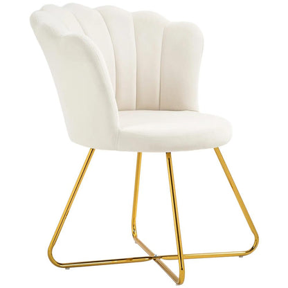 HOMCOM Velvet-Feel Lotus Petal Accent Chair Additional View 11