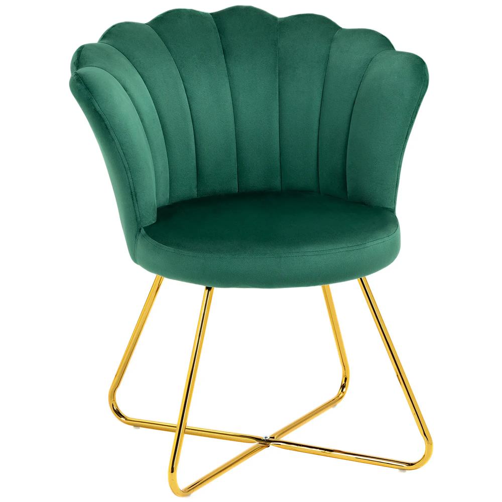 HOMCOM Velvet-Feel Lotus Petal Accent Chair Additional View 12