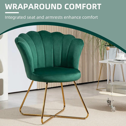 HOMCOM Velvet-Feel Lotus Petal Accent Chair Additional View 15
