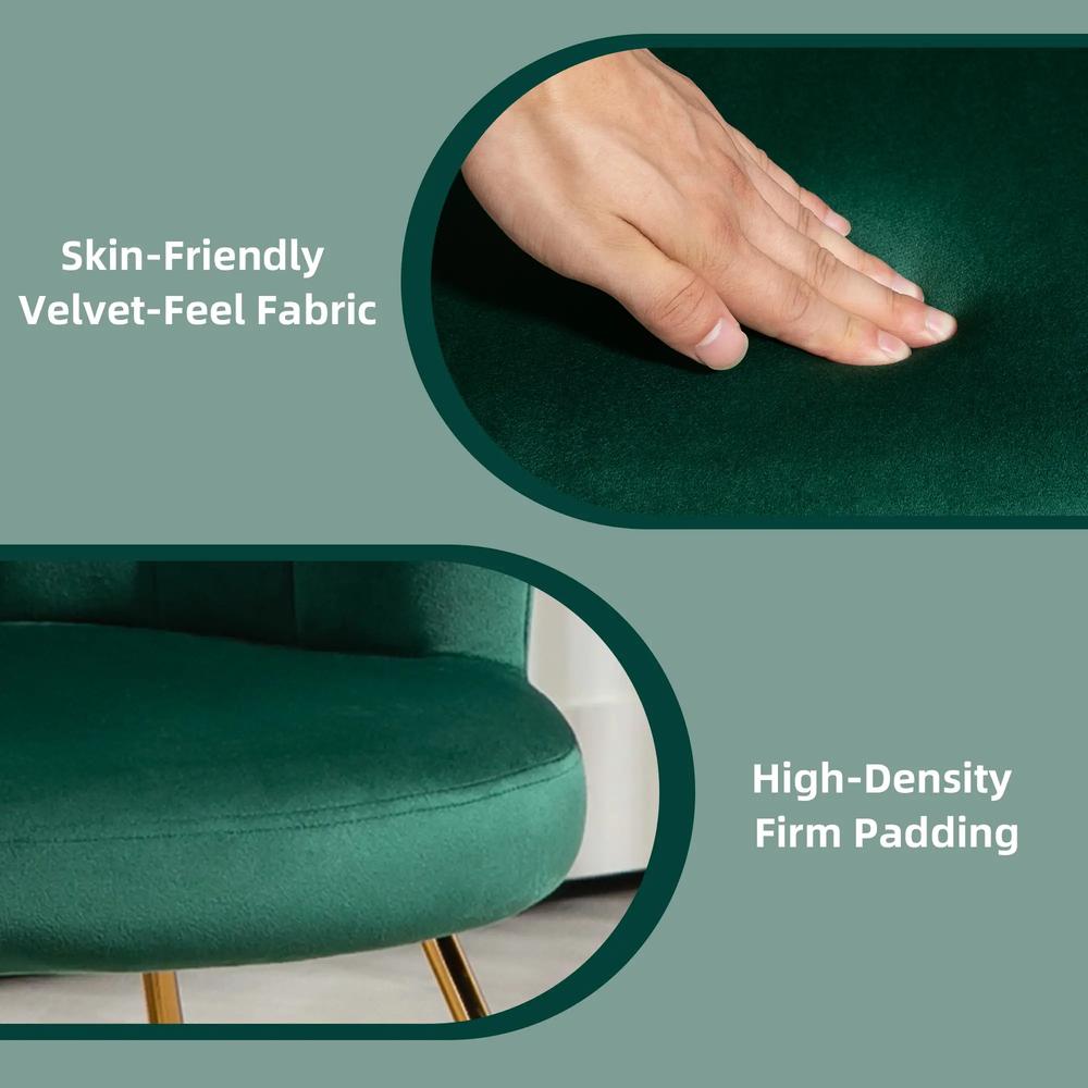 HOMCOM Velvet-Feel Lotus Petal Accent Chair Additional View 16