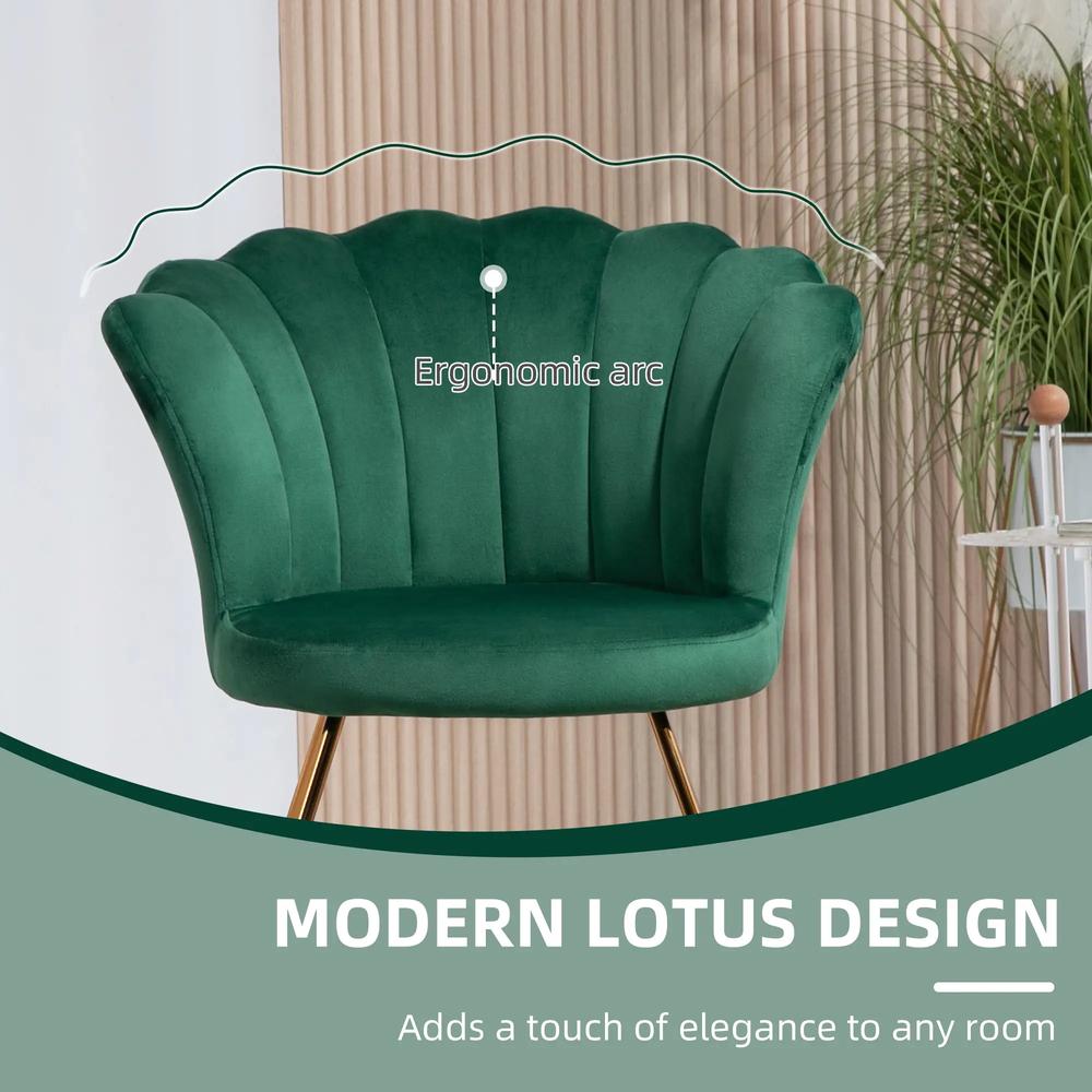 HOMCOM Velvet-Feel Lotus Petal Accent Chair Additional View 17