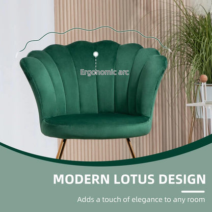 HOMCOM Velvet-Feel Lotus Petal Accent Chair Additional View 17