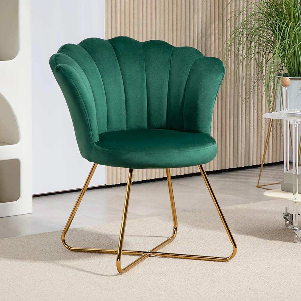 HOMCOM Velvet-Feel Lotus Petal Accent Chair Additional View 21